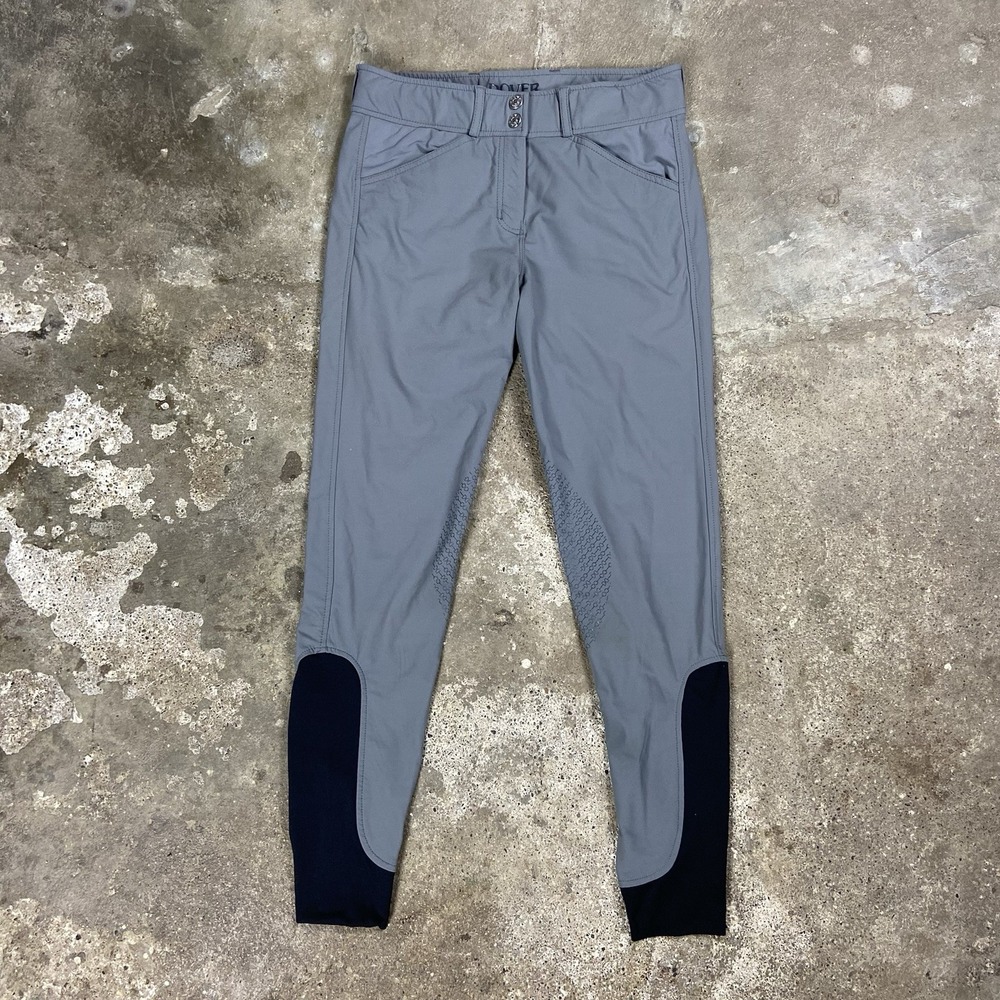 Dover Saddlery Riding Breeches Pants Size 26 Gray Knee Patch Equestrian Wear